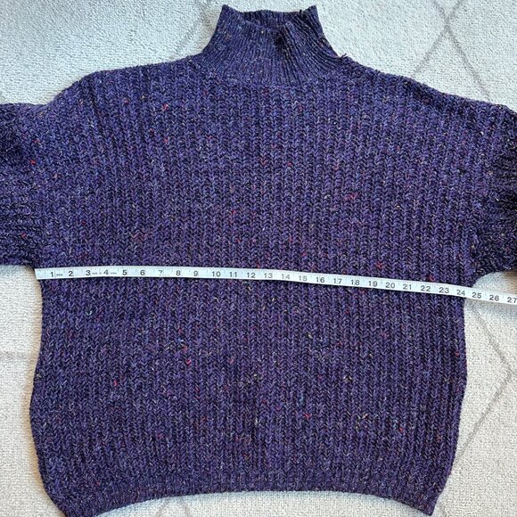 Vintage Urban Outfitters Purple Speckled Dolman Sleeve Turtleneck Sweater - Picture 6 of 8